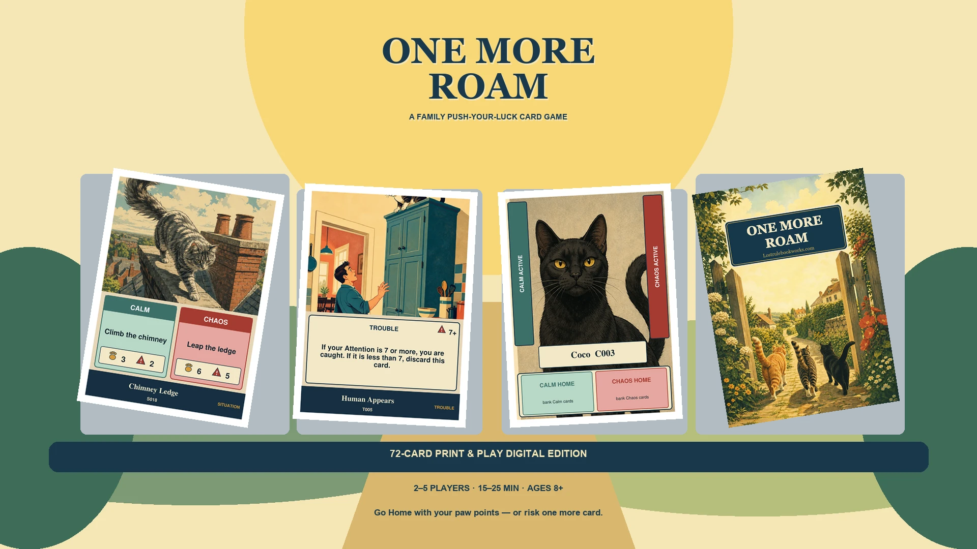 One More Roam printable cat adventure game artwork