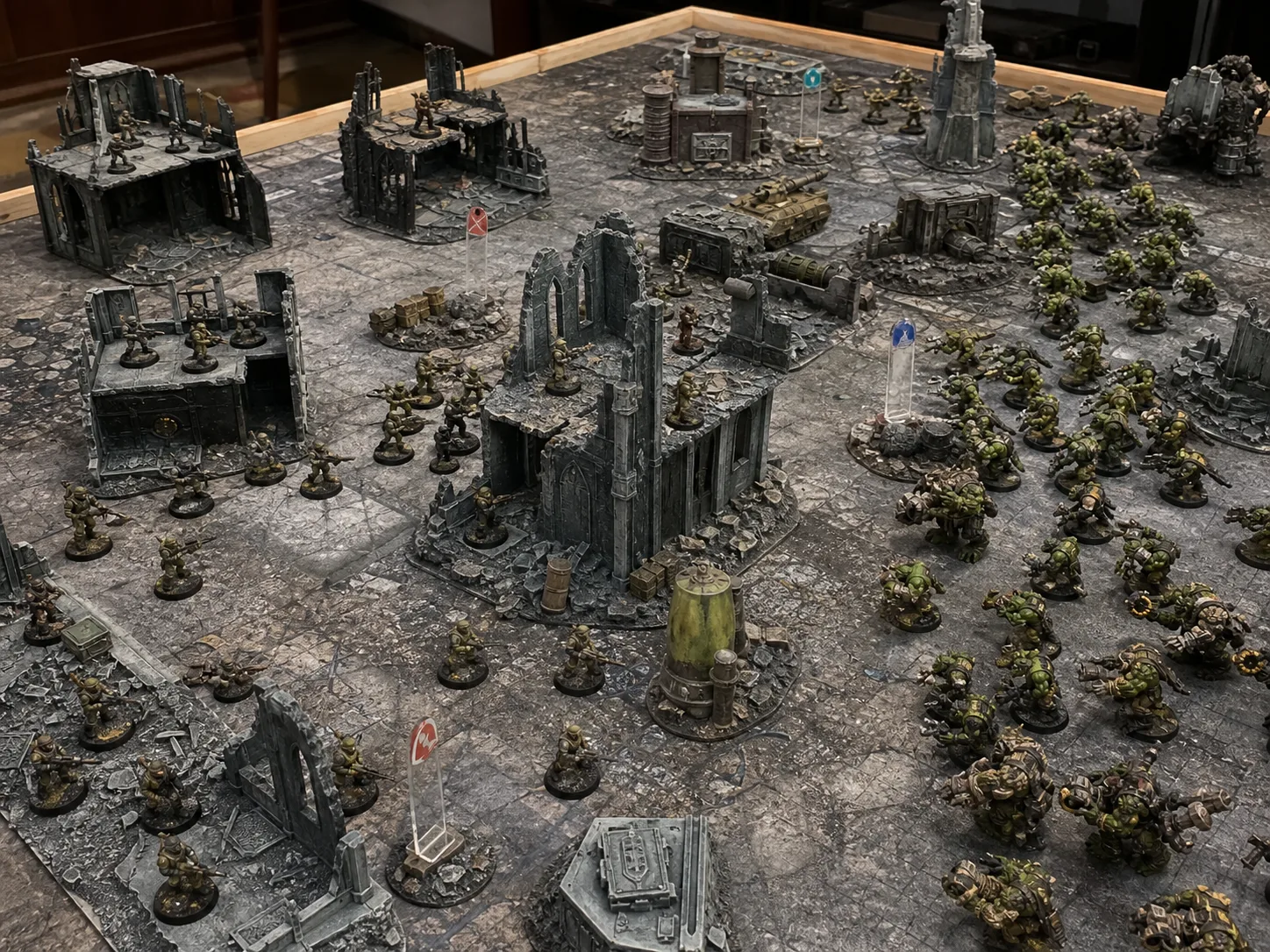 Tabletop battle in progress, used by BatRep